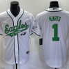 Men's Philadelphia Eagles Jalen Hurts #1 White Jersey Joint Edition