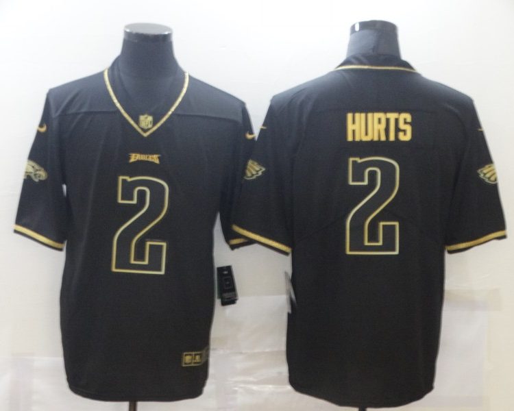 Men's Philadelphia Eagles Jalen Hurts #2 Black Jersey