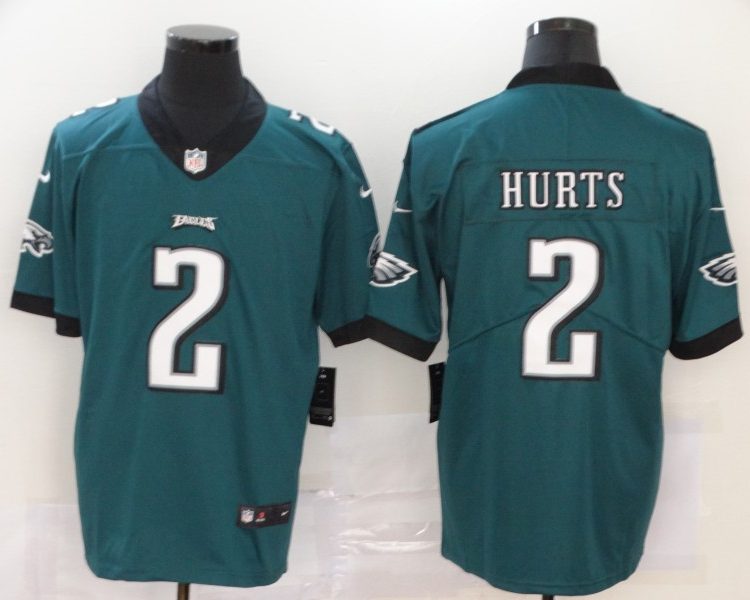 Men's Philadelphia Eagles Jalen Hurts #2 Midnight Green Jersey
