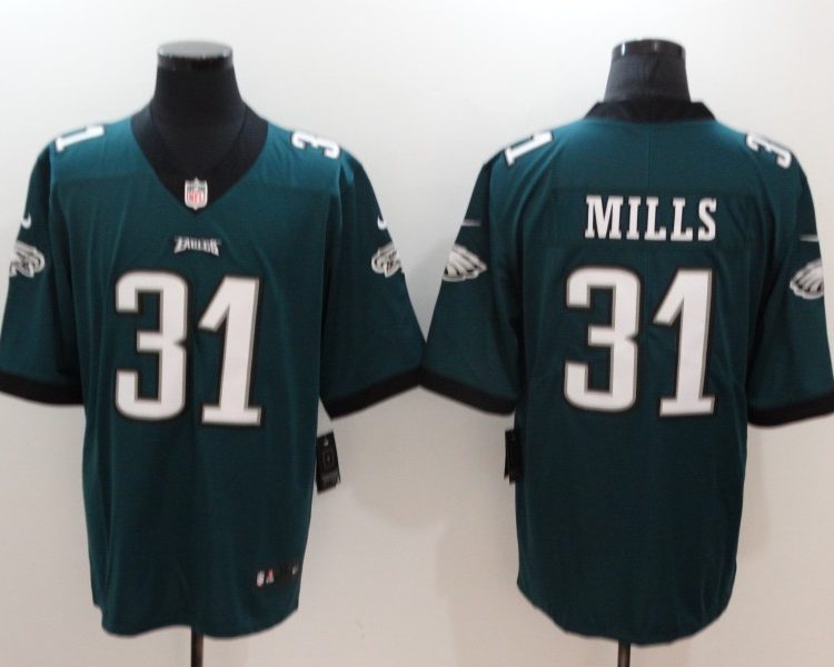 Men's Philadelphia Eagles Jalen Mills #31 Midnight Green Jersey