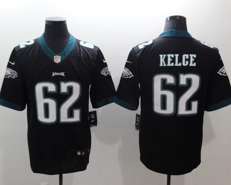 Men's Philadelphia Eagles Jason Kelce #62 Black Jersey