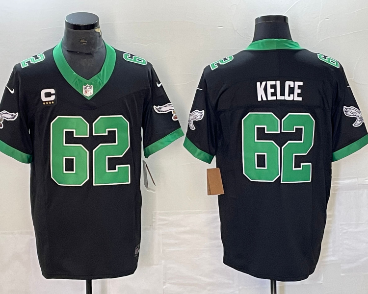 Men's Philadelphia Eagles Jason Kelce #62 Black Jersey