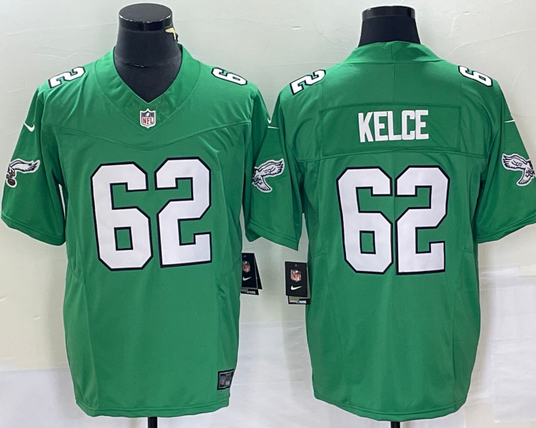 Men's Philadelphia Eagles Jason Kelce #62 Kelly Green Jersey