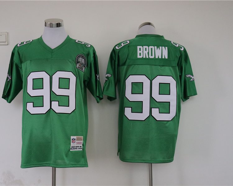 Men's Philadelphia Eagles Jerome Brown Mitchell & Ness Kelly Green Legacy Jersey