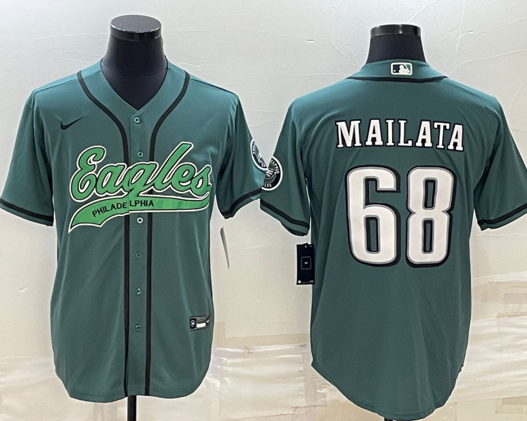 Men's Philadelphia Eagles Jordan Mailata #68 Midnight Green Jersey Joint Edition