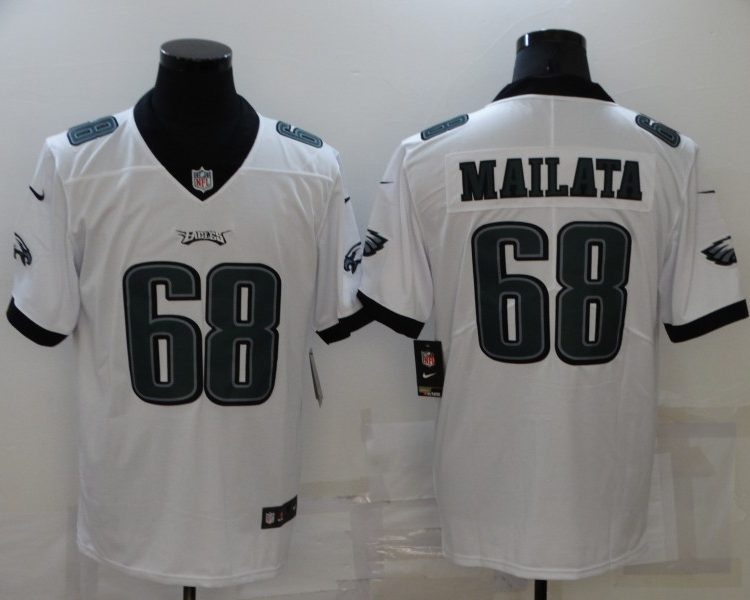 Men's Philadelphia Eagles Jordan Mailata #68 White Jersey