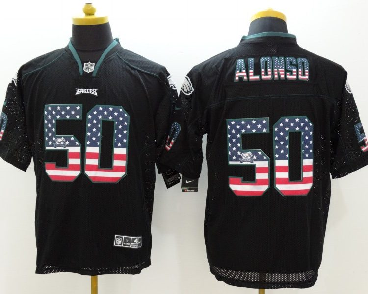 Men's Philadelphia Eagles Kiki Alonso #50 Black Jersey