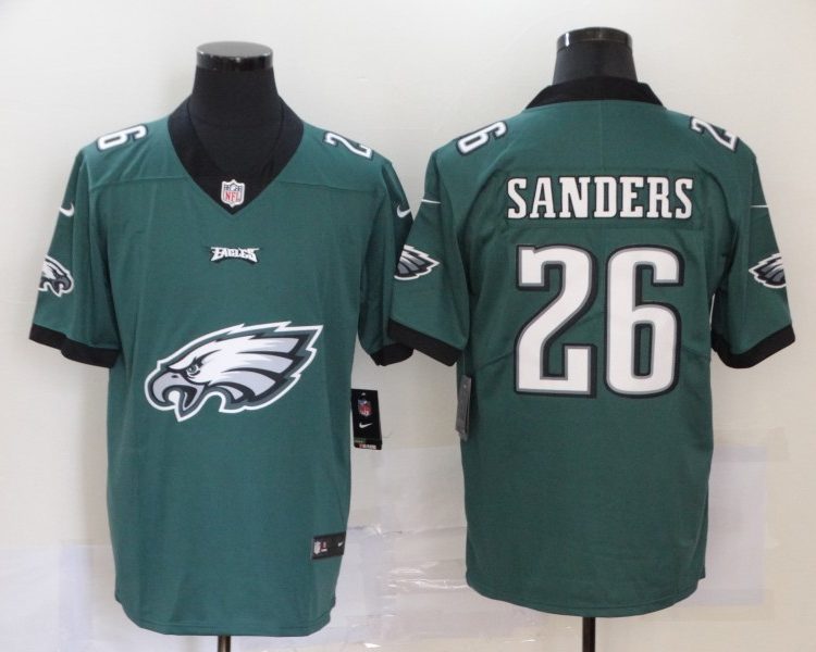 Men's Philadelphia Eagles Miles Sanders #26 Midnight Green Jersey