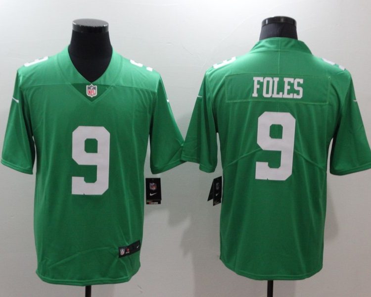 Men's Philadelphia Eagles Nick Foles #9 Green Jersey
