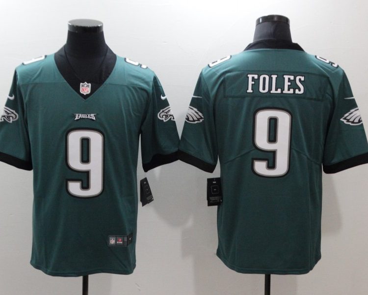 Men's Philadelphia Eagles Nick Foles #9 Midnight Green Jersey
