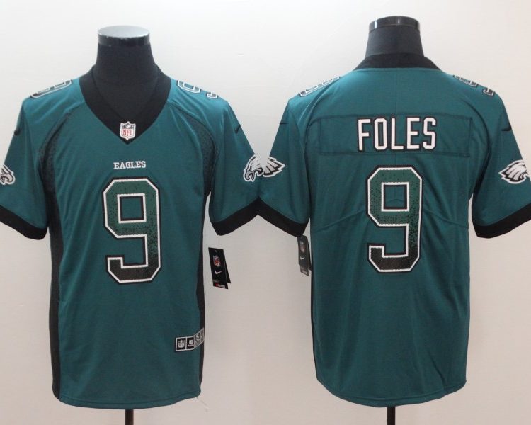 Men's Philadelphia Eagles Nick Foles #9 Midnight Green Jersey