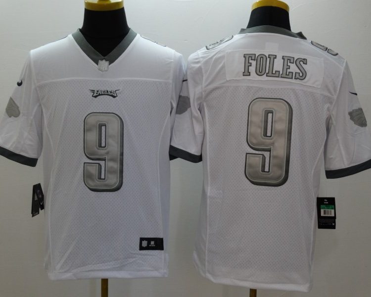 Men's Philadelphia Eagles Nick Foles #9 White Jersey