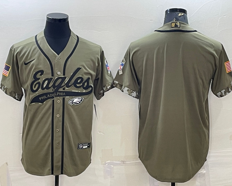 Men's Philadelphia Eagles Olive 2022 Salute To Service Limited Blank Jersey