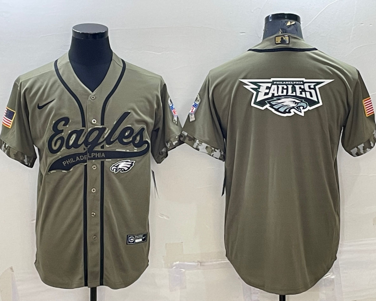 Men's Philadelphia Eagles Olive 2022 Salute To Service Limited Jersey