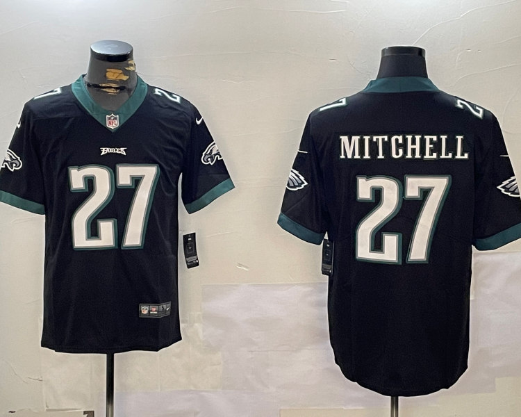 Men's Philadelphia Eagles Quinyon Mitchell #27 Black Alternate Jersey