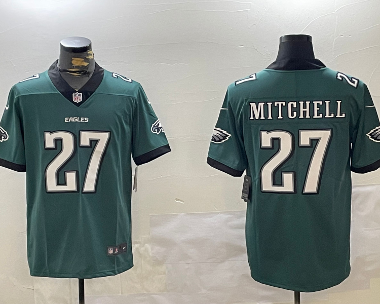 Men's Philadelphia Eagles Quinyon Mitchell #27 Midnight Green Jersey