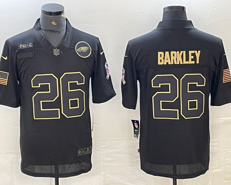 Men's Philadelphia Eagles Saquon Barkley #26 Black Alternate Jersey