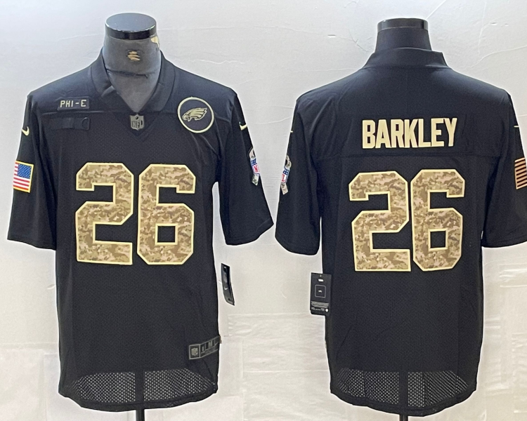 Men's Philadelphia Eagles Saquon Barkley #26 Black Alternate Jersey