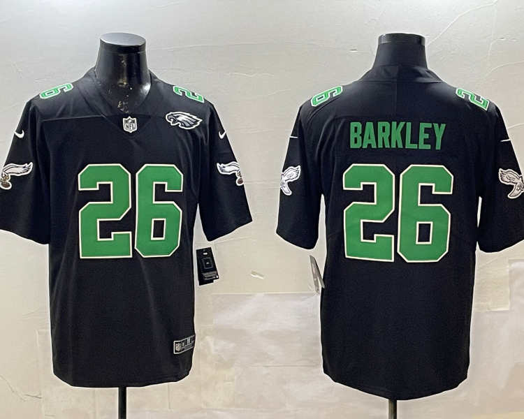Men's Philadelphia Eagles Saquon Barkley #26 Black Alternate Jersey
