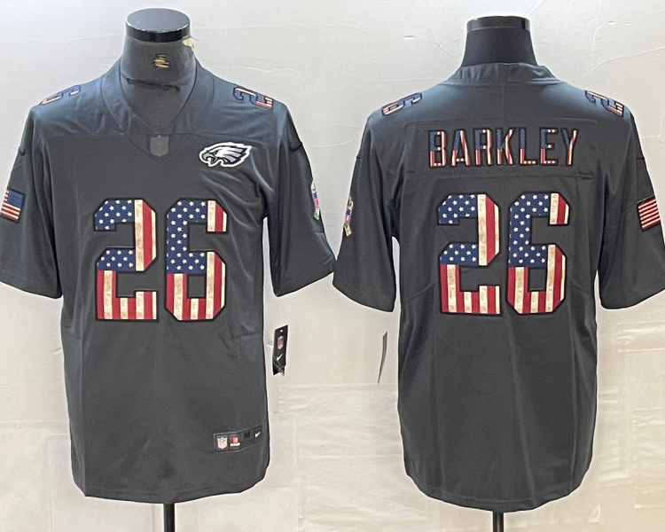 Men's Philadelphia Eagles Saquon Barkley #26 Black Jersey