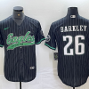 Men's Philadelphia Eagles Saquon Barkley #26 Black Team Jersey Joint Edition