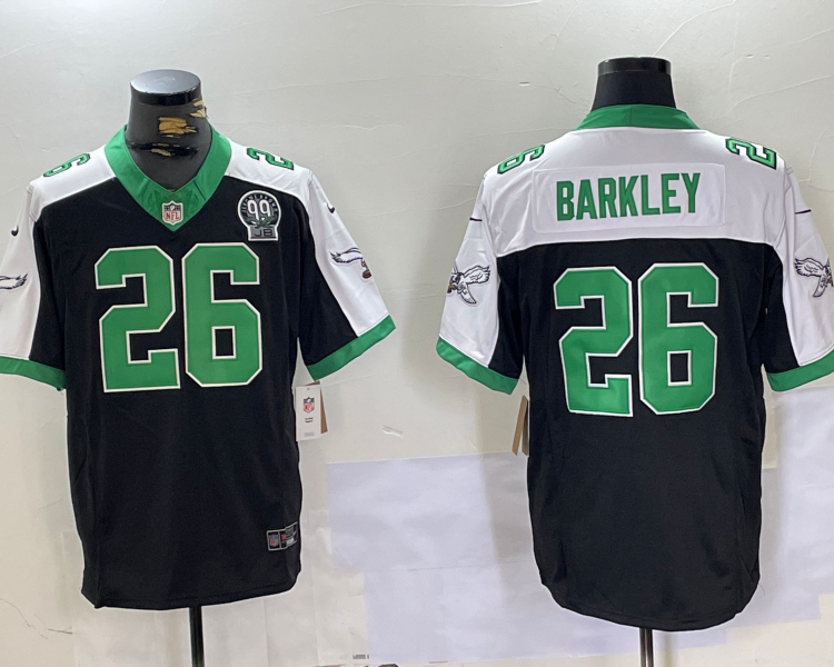 Men's Philadelphia Eagles Saquon Barkley #26 Black Team Jersey