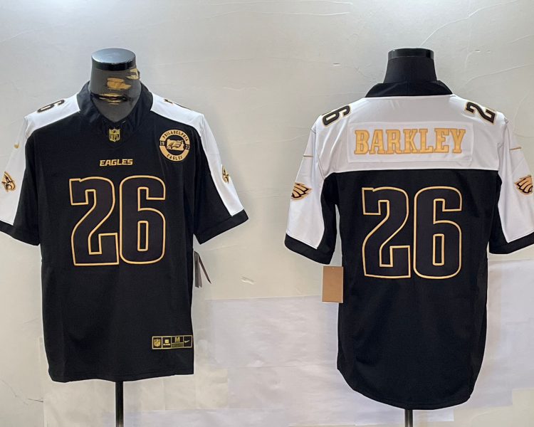Men's Philadelphia Eagles Saquon Barkley #26 Black Team Jersey