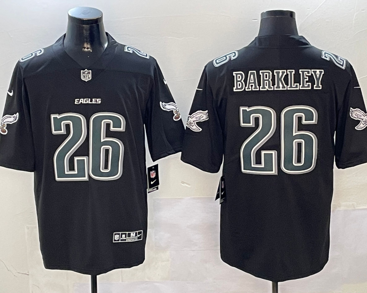 Men's Philadelphia Eagles Saquon Barkley #26 Carbon Black Jersey