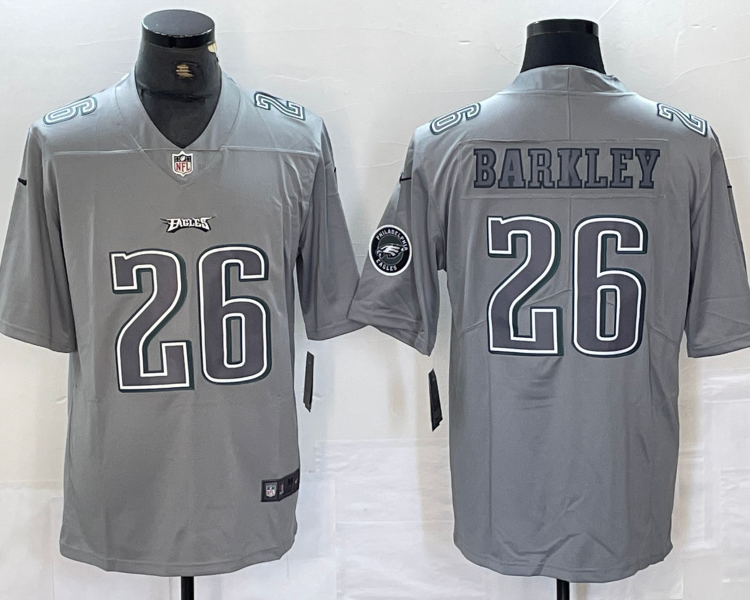 Men's Philadelphia Eagles Saquon Barkley #26 Gray Atmosphere Jersey