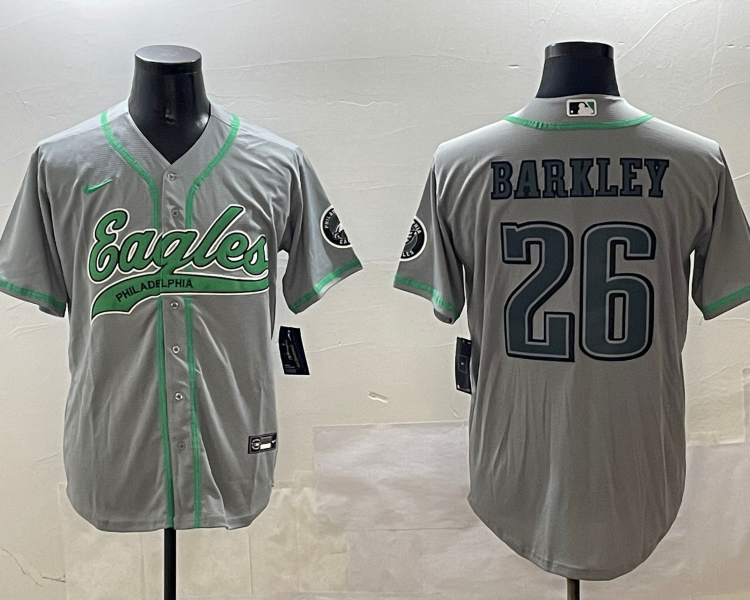 Men's Philadelphia Eagles Saquon Barkley #26 Gray Jersey