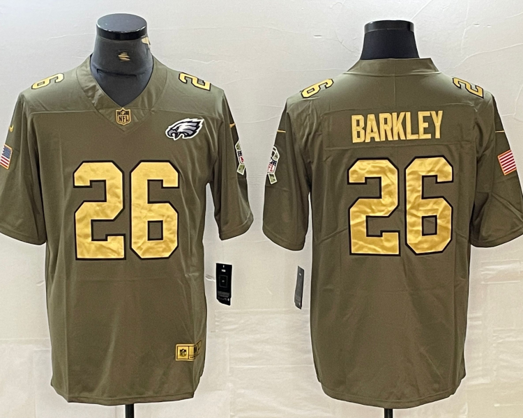 Men's Philadelphia Eagles Saquon Barkley #26 Olive Jersey