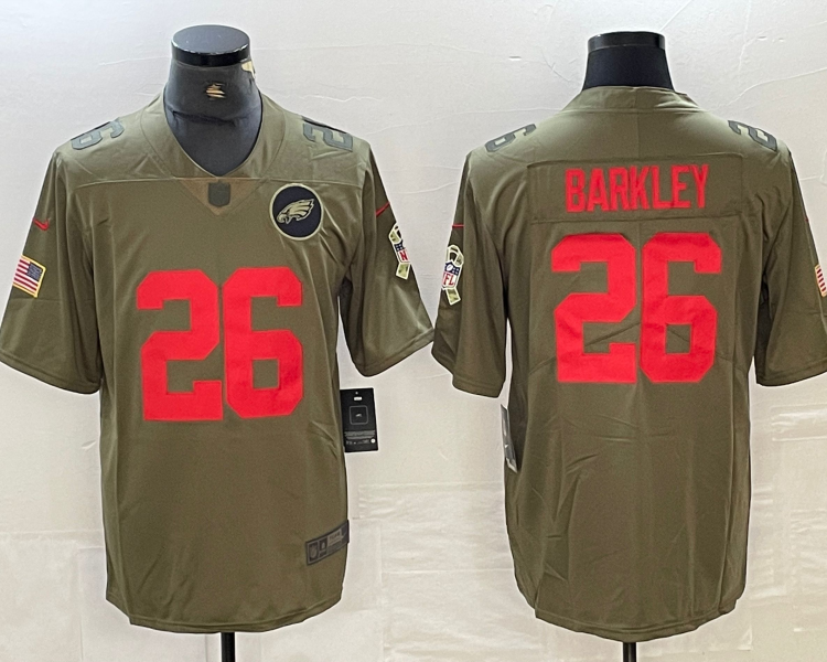 Men's Philadelphia Eagles Saquon Barkley #26 Olive Jersey