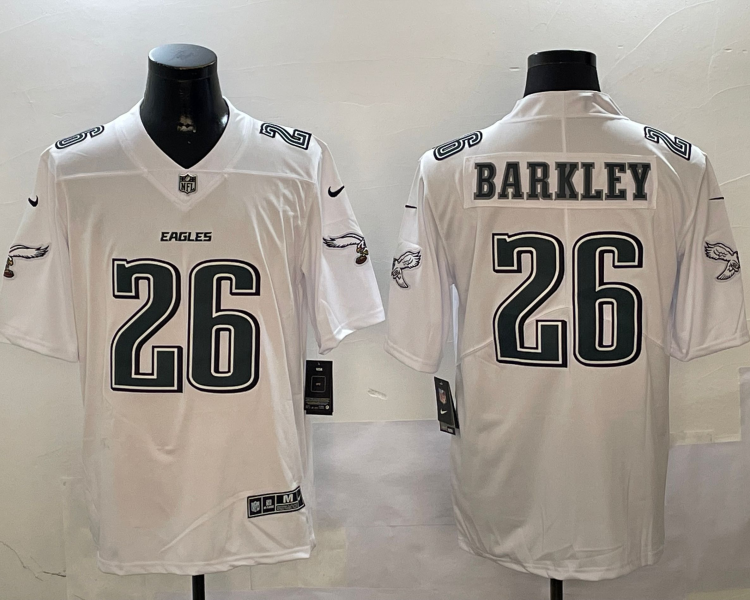 Men's Philadelphia Eagles Saquon Barkley #26 Tundra White Jersey
