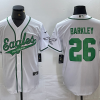 Men's Philadelphia Eagles Saquon Barkley #26 White Jersey Joint Edition