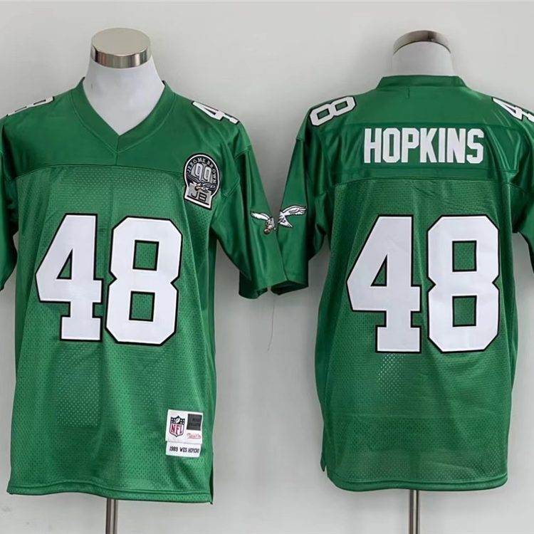 Men's Philadelphia Eagles Wes Hopkins Mitchell & Ness Kelly Green Legacy Jersey