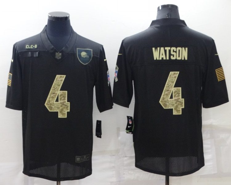 Men's Cleveland Browns #4 Deshaun Watson Black Jersey