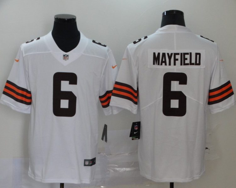 Men's Cleveland Browns Baker Mayfield #6 White Jersey