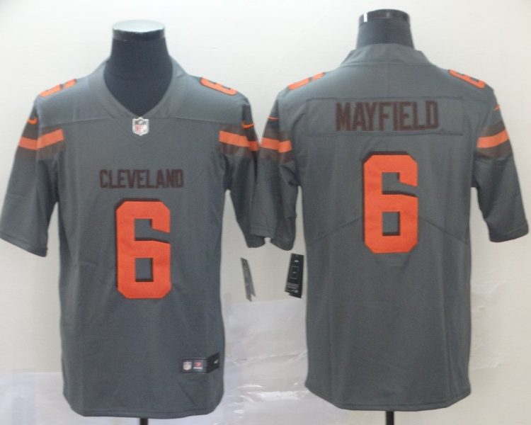 Men's Cleveland Browns Baker Mayfield Gray Inverted Legend Jersey