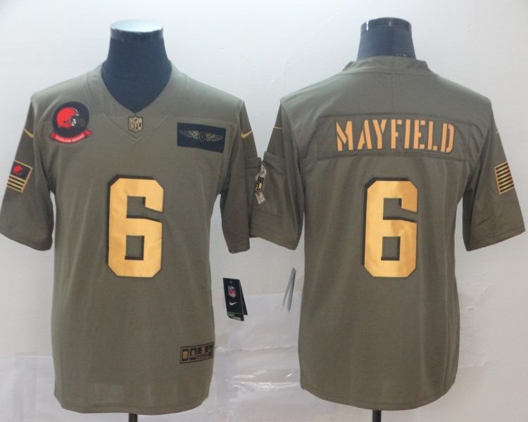 Men's Cleveland Browns Baker Mayfield Olive Limited Jersey