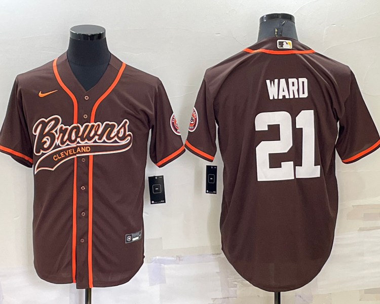 Men's Cleveland Browns Denzel Ward #21 Brown Jersey Joint Edition