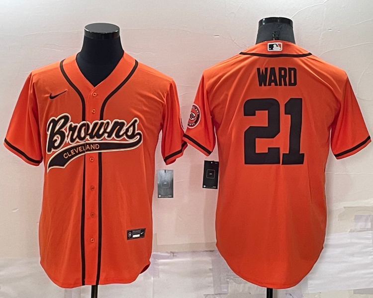 Men's Cleveland Browns Denzel Ward #21 Orange Jersey Joint Edition