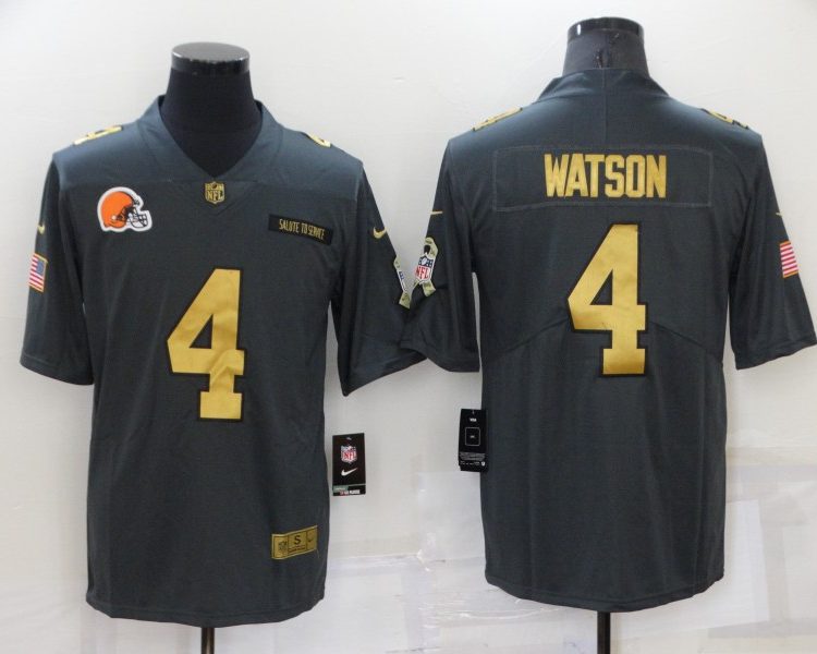 Men's Cleveland Browns Deshaun Watson #4 Black Alternate Jersey