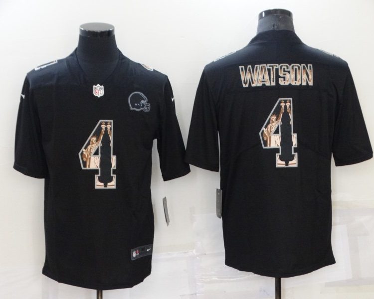 Men's Cleveland Browns Deshaun Watson #4 Black Jersey