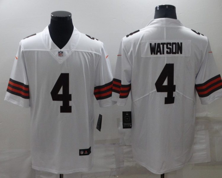 Men's Cleveland Browns Deshaun Watson #4 White Jersey