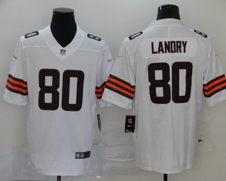 Men's Cleveland Browns Jarvis Landry #80 White Jersey
