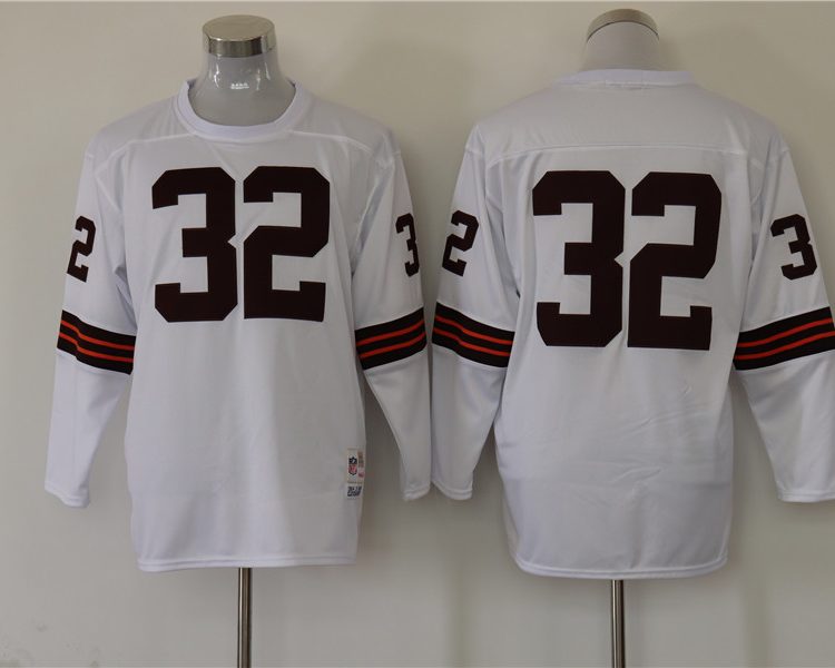 Men's Cleveland Browns Jim Brown Mitchell & Ness White Legacy Jersey
