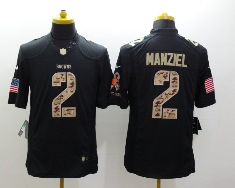 Men's Cleveland Browns Johnny Manziel #2 Black Jersey