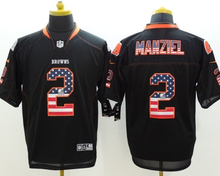 Men's Cleveland Browns Johnny Manziel #2 Black Jersey