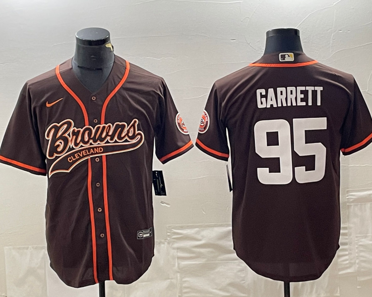 Men's Cleveland Browns Myles Garrett #95 Brown Jersey Joint Edition