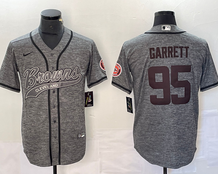Men's Cleveland Browns Myles Garrett #95 Gray Jersey Joint Edition